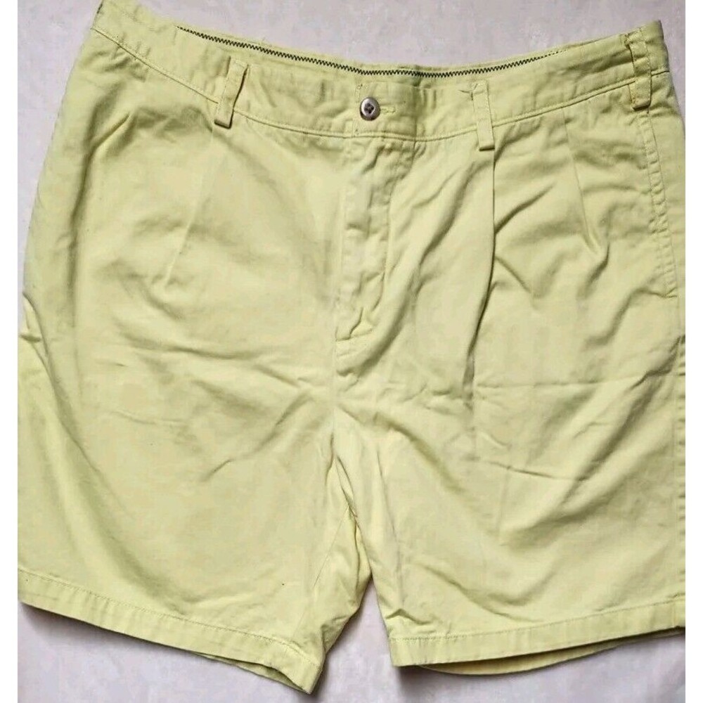 Nautica Chino Shorts Men’s 38w Yellow Flat Front Zipper Pockets Casual